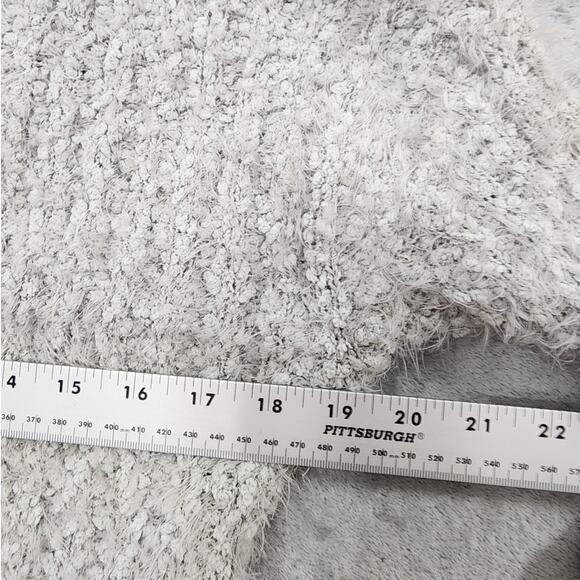 Windsor Sweater Womens M Gray Fuzzy Popcorn Knit Pullover Crop Stretch Casual - Picture 6 of 8